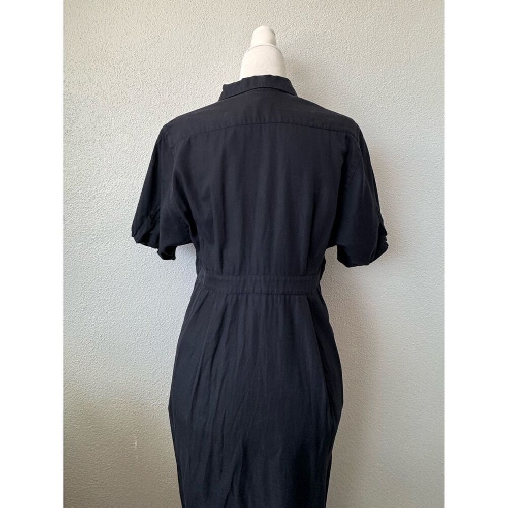 Narciso Rodriguez Black Shirt Midi Dress Pockets Minimalist Luxury SZ 46 or XL - Picture 7 of 11